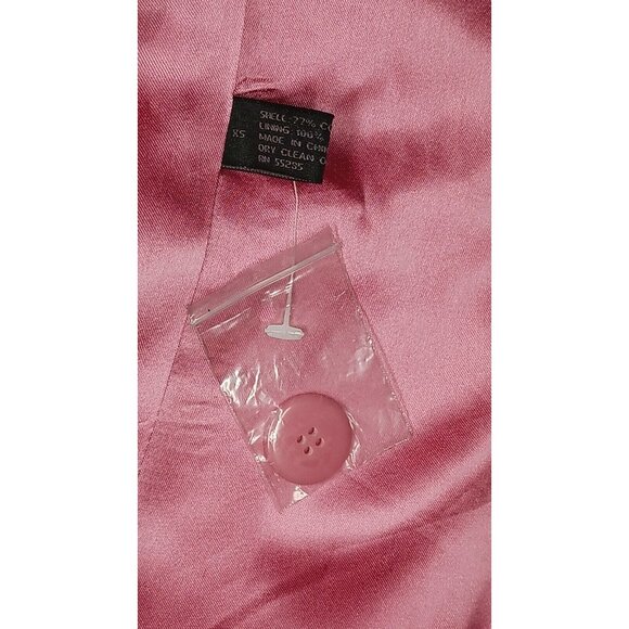 EXPRESS Trench Blazer Rain Topper Coat Pink Mid Length Womens XS Career EUC - Picture 12 of 12